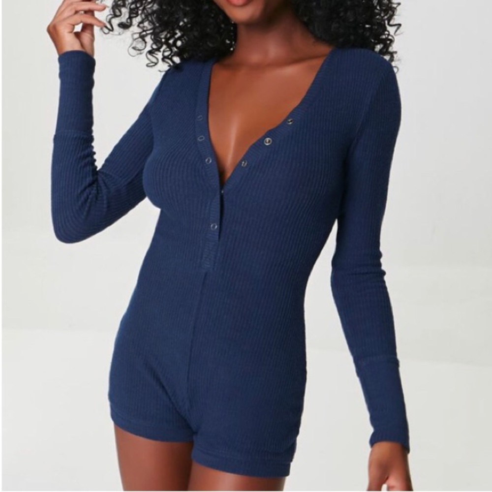 F21 Ribbed Lounge Romper Sz. L